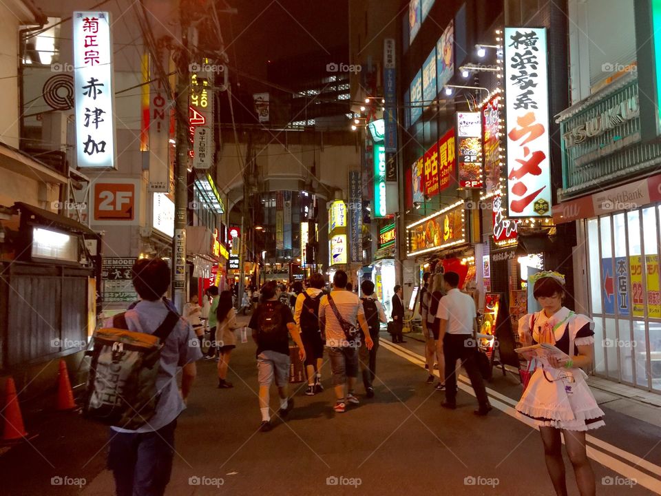 Akihabara street at night 
