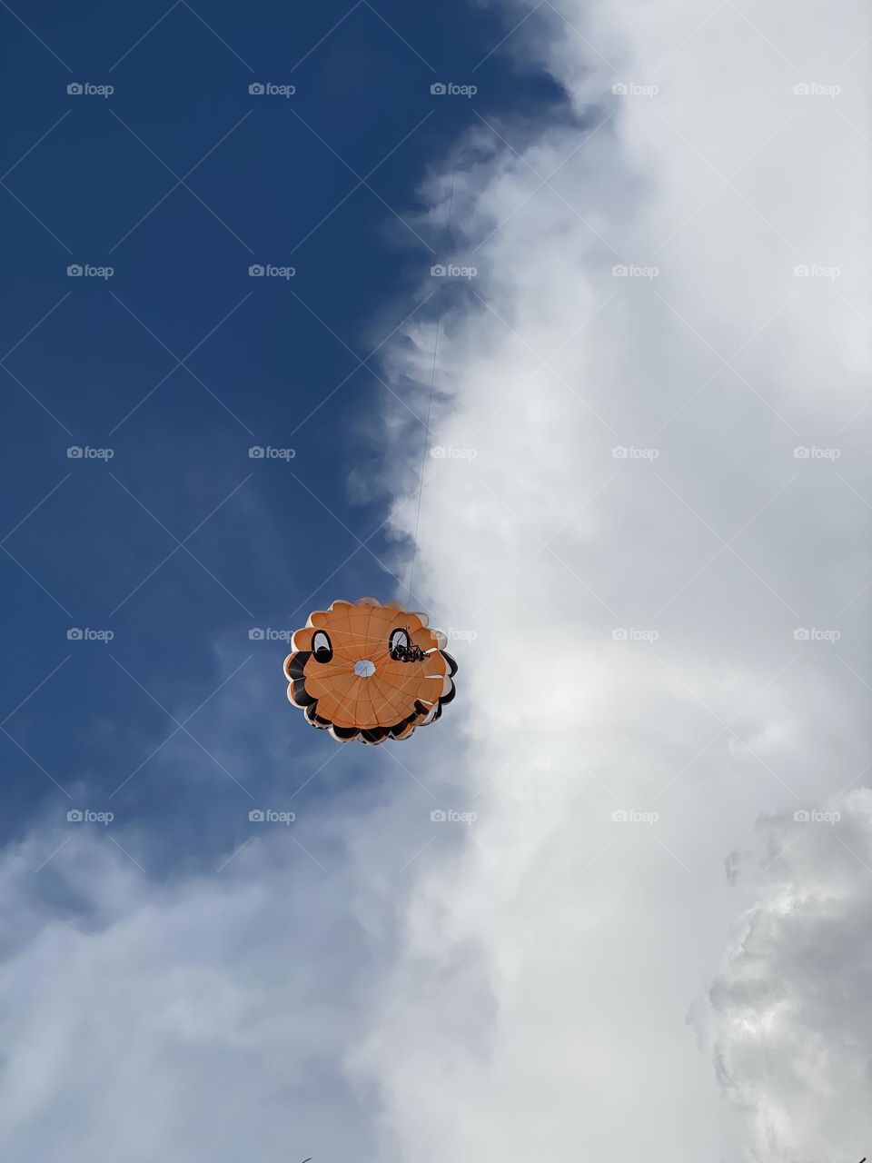 Parachute high in the sky 