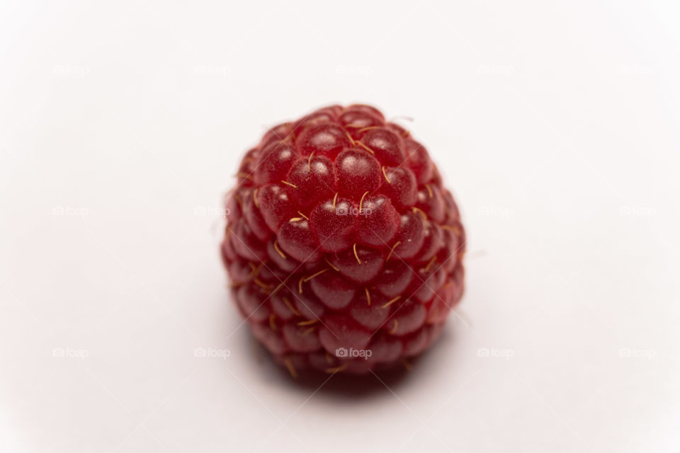 Raspberry fruit macro shot