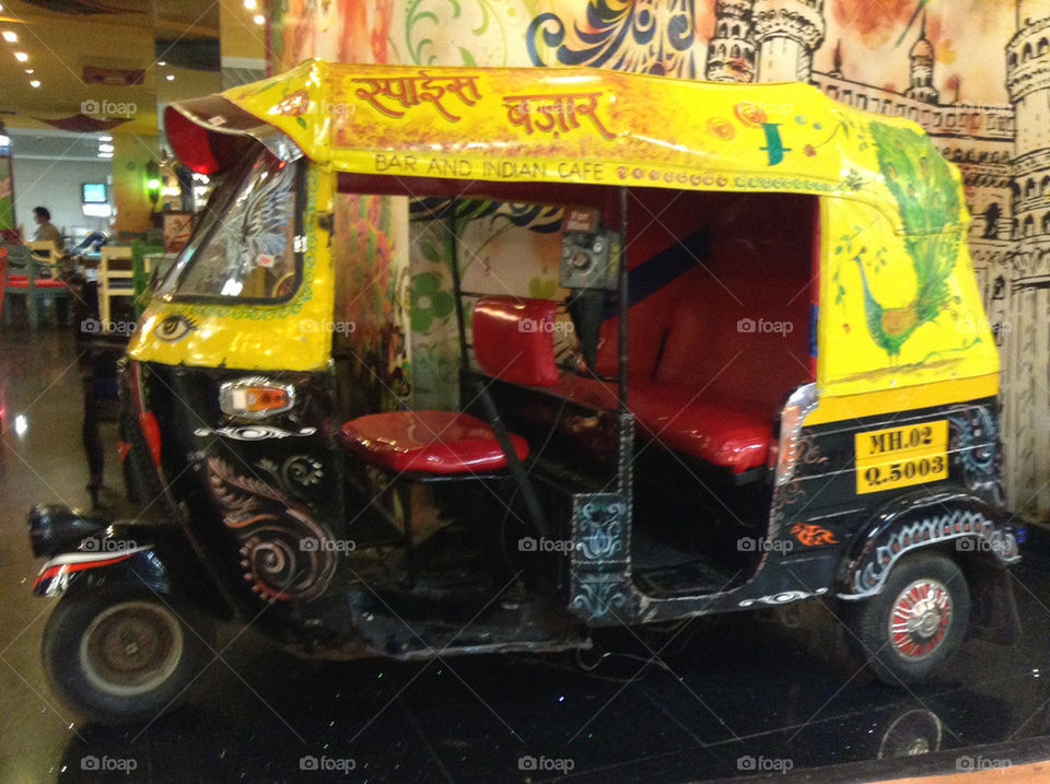 A fancy rickshaw in Mumbai international airport