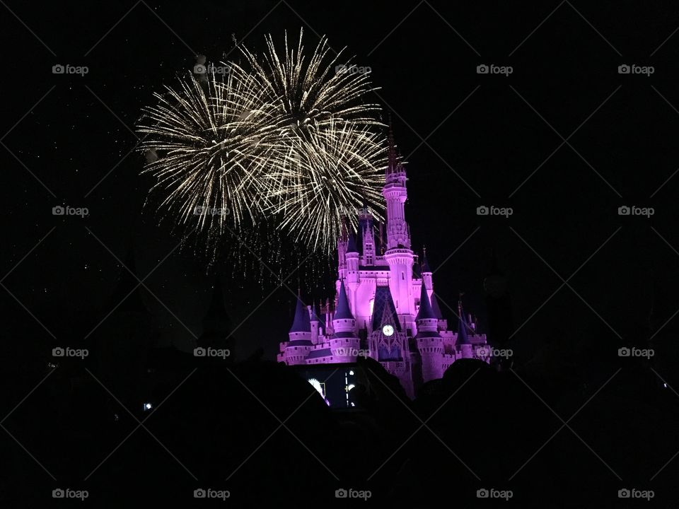 Fireworks over Cinderella's castle 