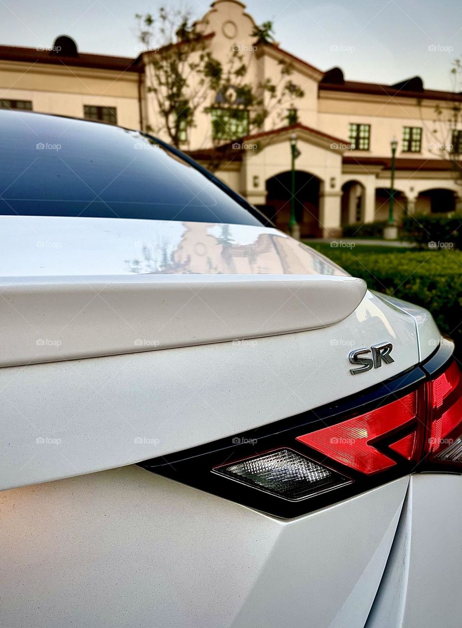 White Nissan Sentra SR Rear Spoiler