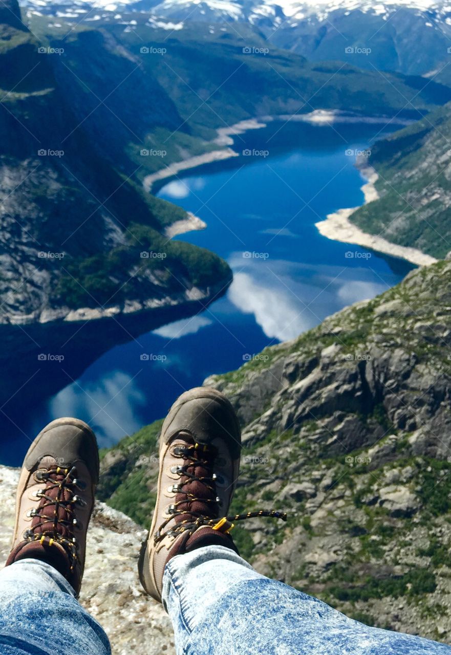 Hiking boots at Trolltunga 