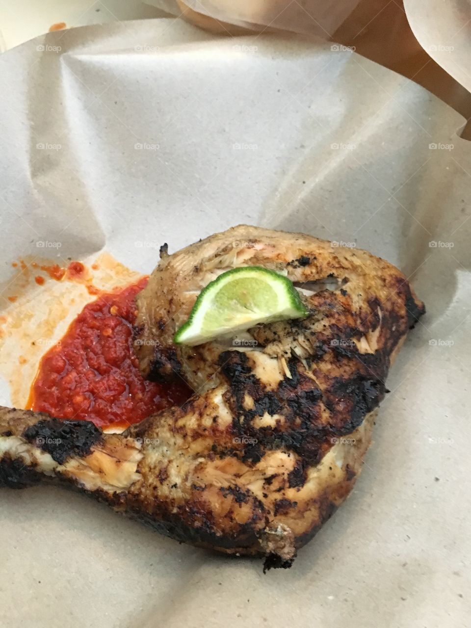 Grilled chicken with chilli paste 