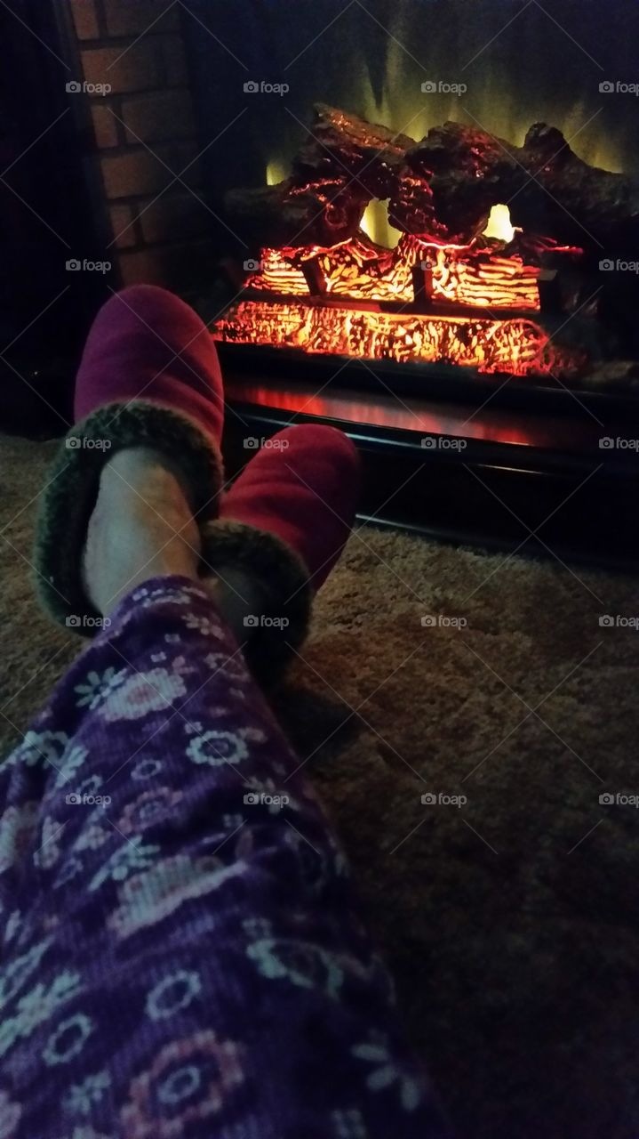 Relaxing by the Fire