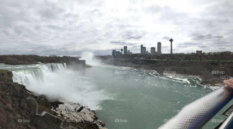 Niagara Falls when winter is almost finish and Canada as my view 😊