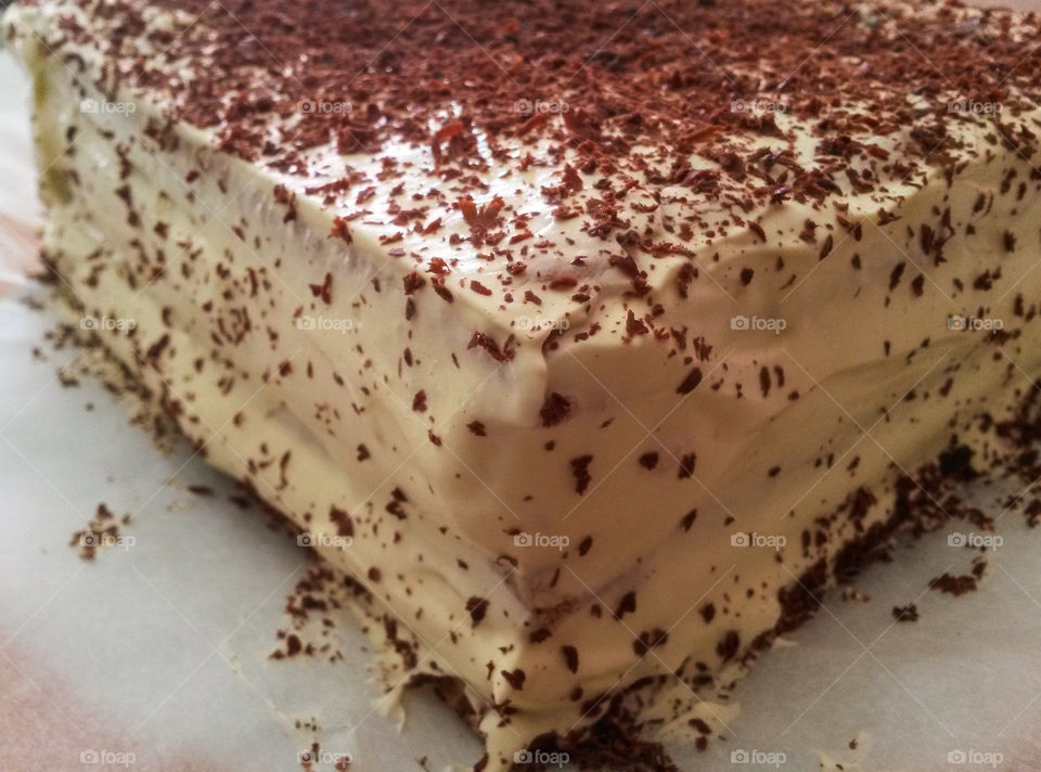 close up of italian tiramisu dessert