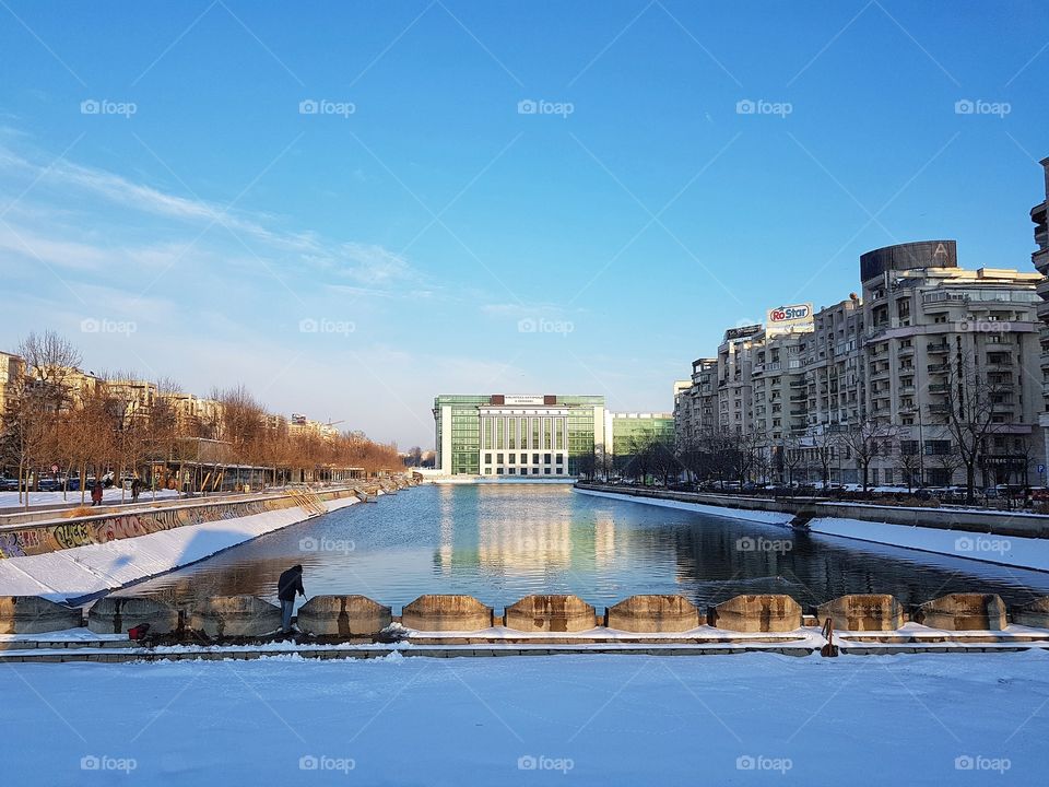 National Romanian Library- Unirii Square in Bucharest