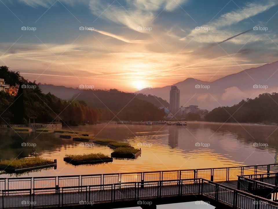 Beautiful mountain and lake natural landscape