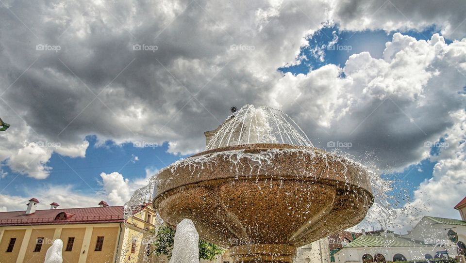 fountain in the city center