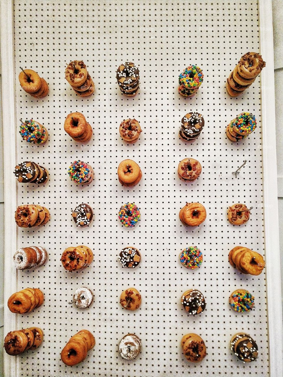 Wall of a Variety of Tasty Doughnuts