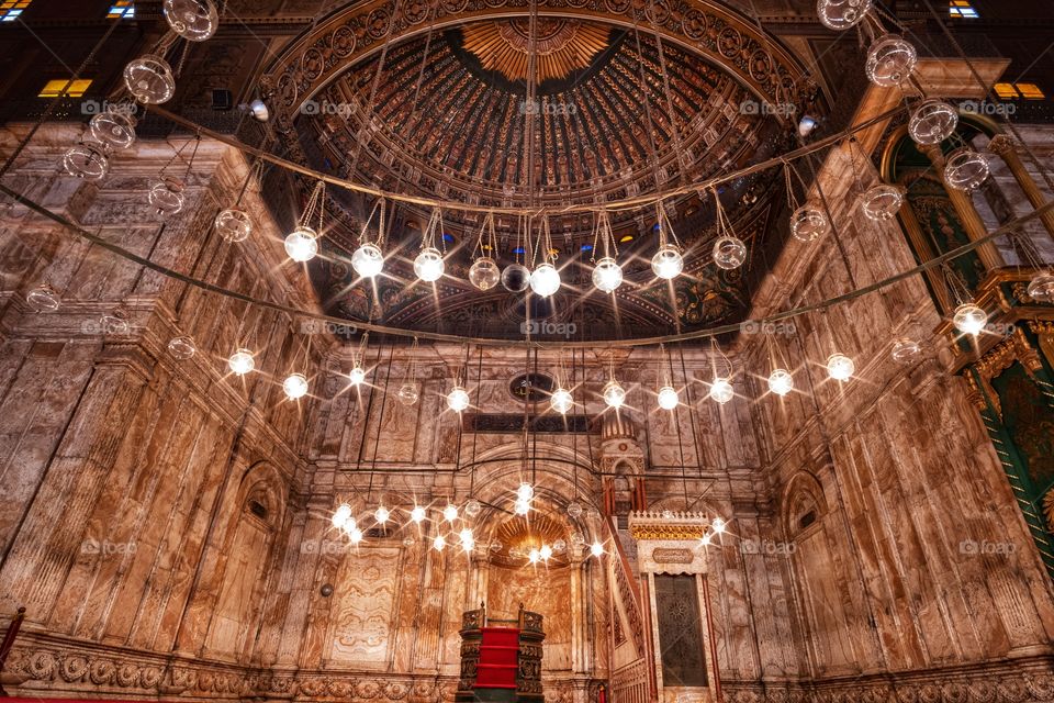 The Mohammad Ali Mosque is Elegant mosque in Kairo Egypt