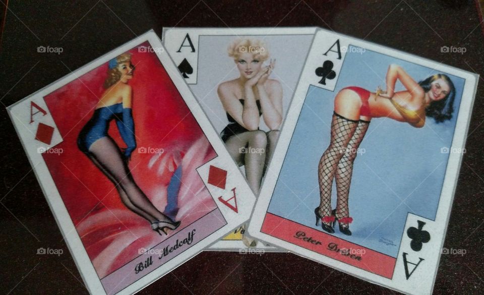 cards pinup Aces classic women