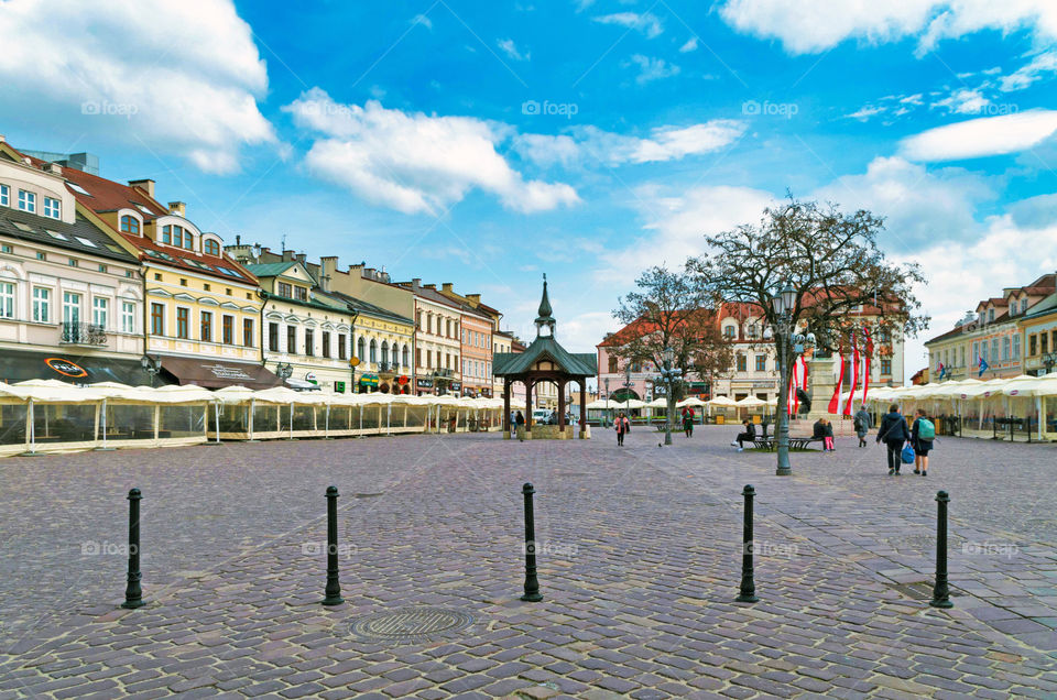 Buildings in the city of Rzeszów, Poland.