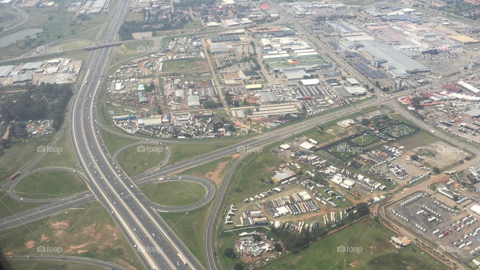 Aerial view of a town