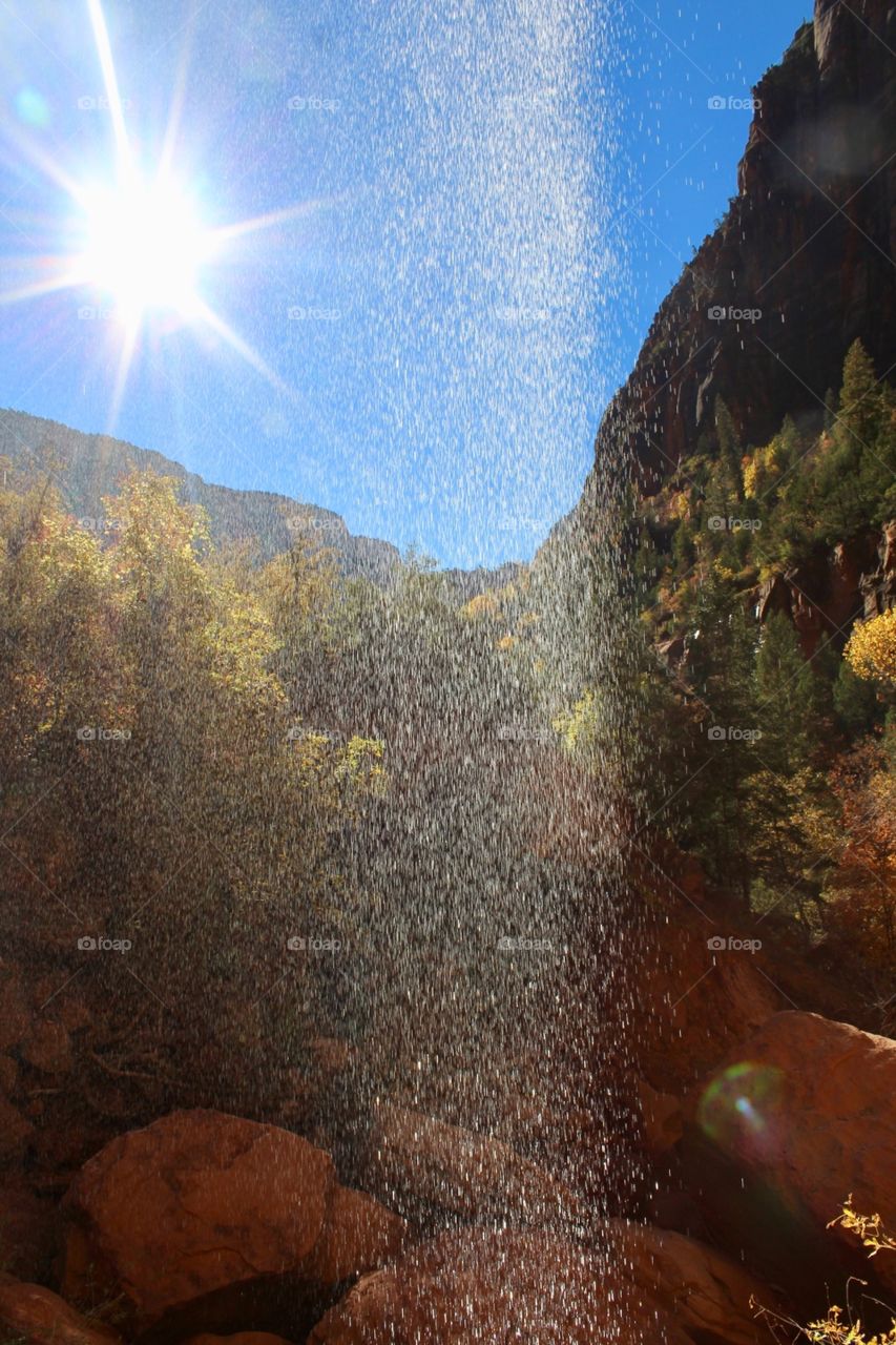 Zion National Park, Waterfall.