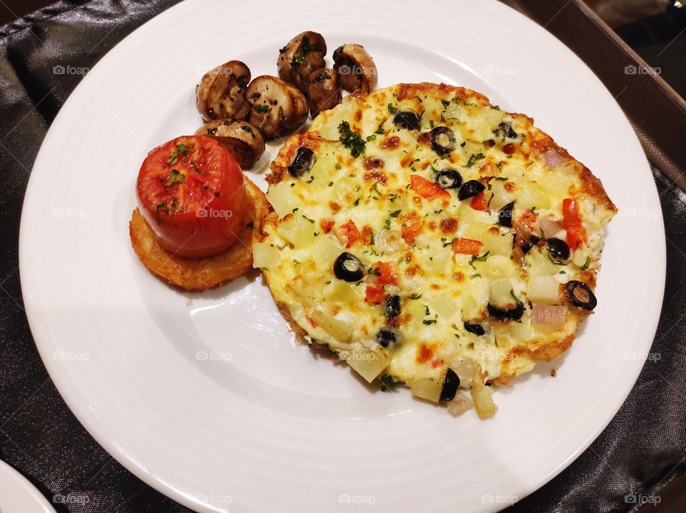 Spanish Omelette With Mushrooms And Hash Brown