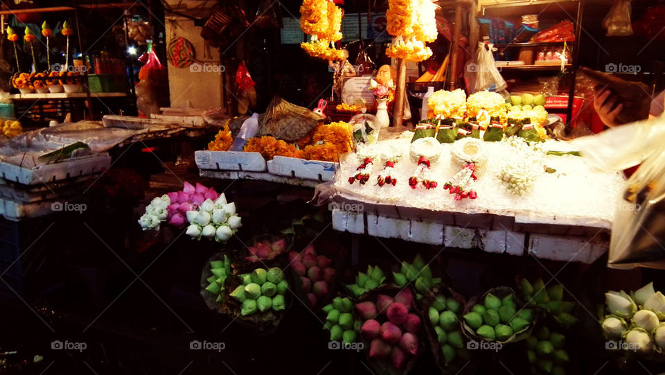 Flowers market northern Thailand