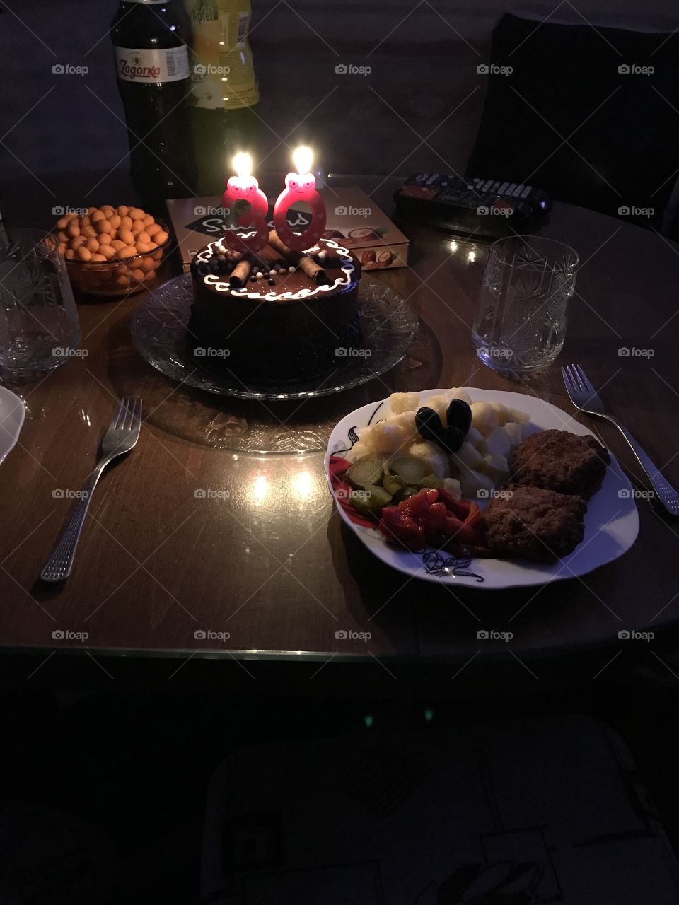 Birthday table.