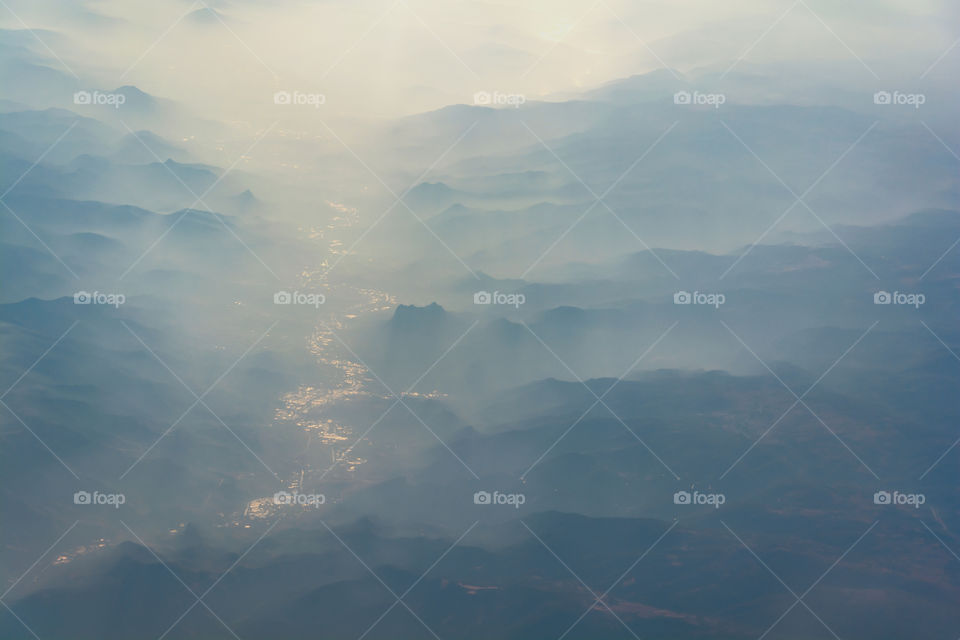Air view on mountains