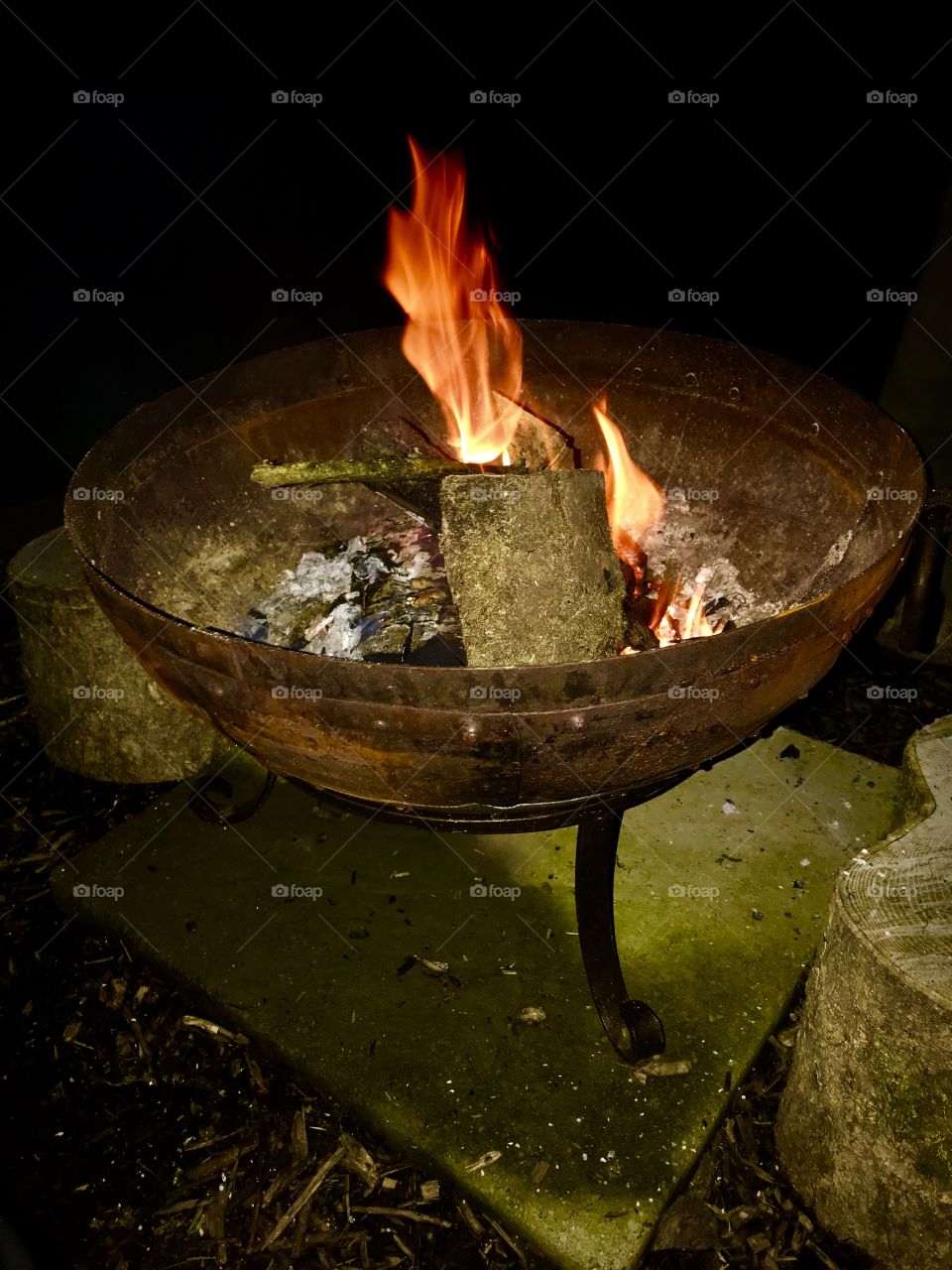Fire pit barbecue camping flame woodland outdoors mindfulness calm tranquil 