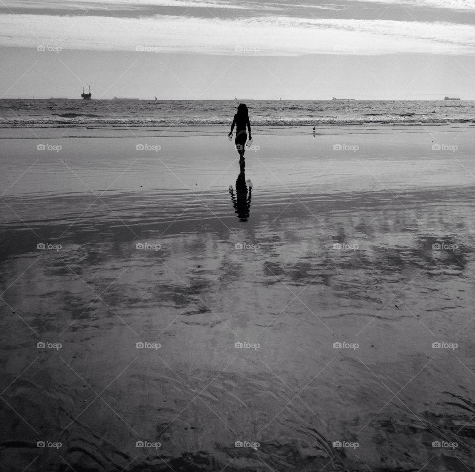 seal beach beach ocean clouds by analia