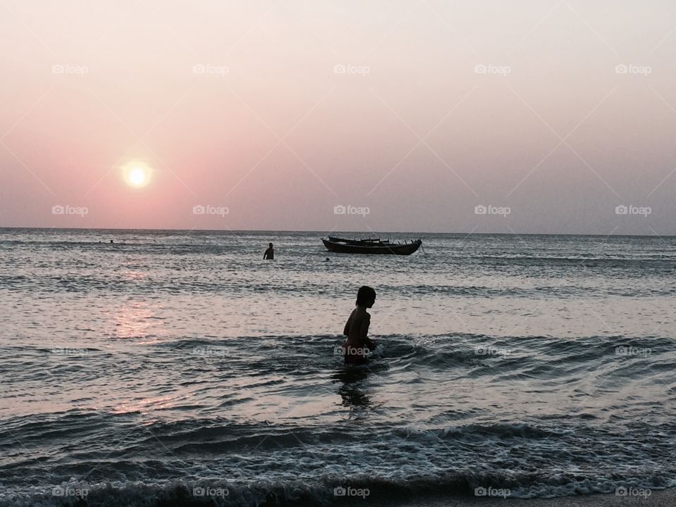 Surfing at Sunset. From Jericoacoara - Brazil
