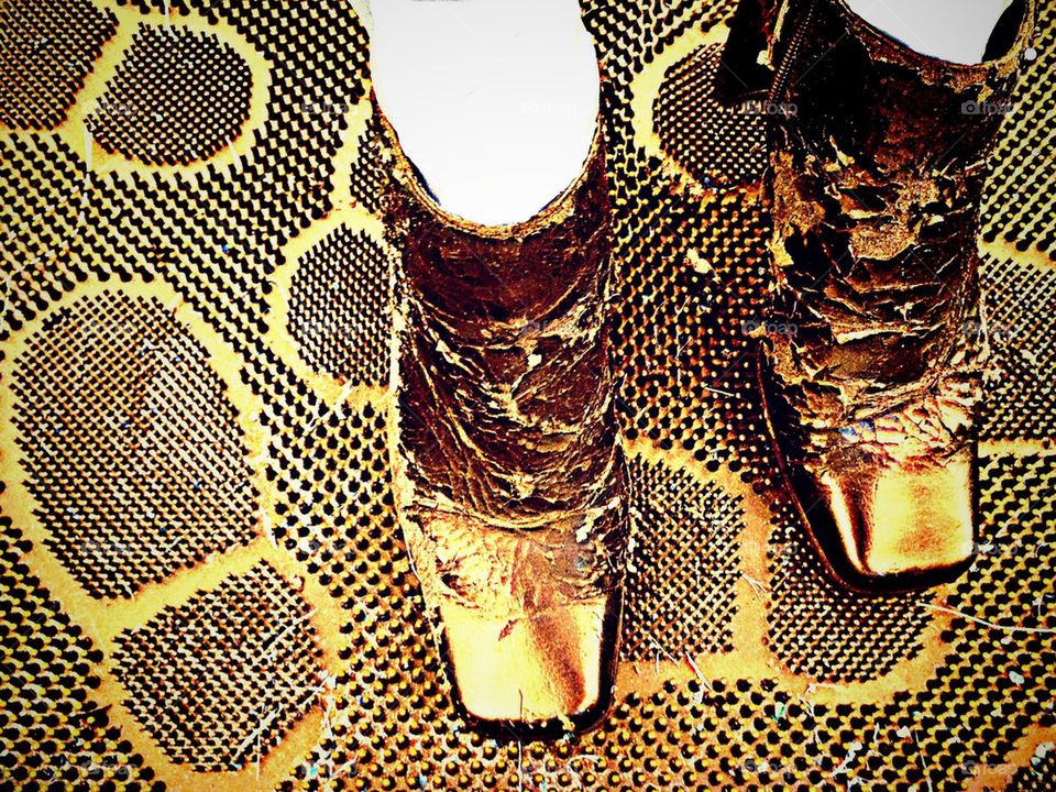 Old gold boots