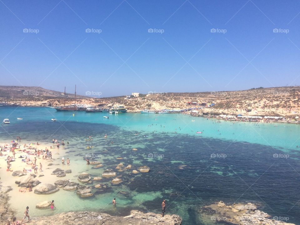 Comino beach . During a trip around Maltas surrounding islands...