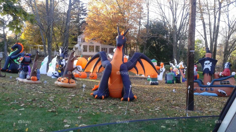 Inflatable Dragon Halloween Display