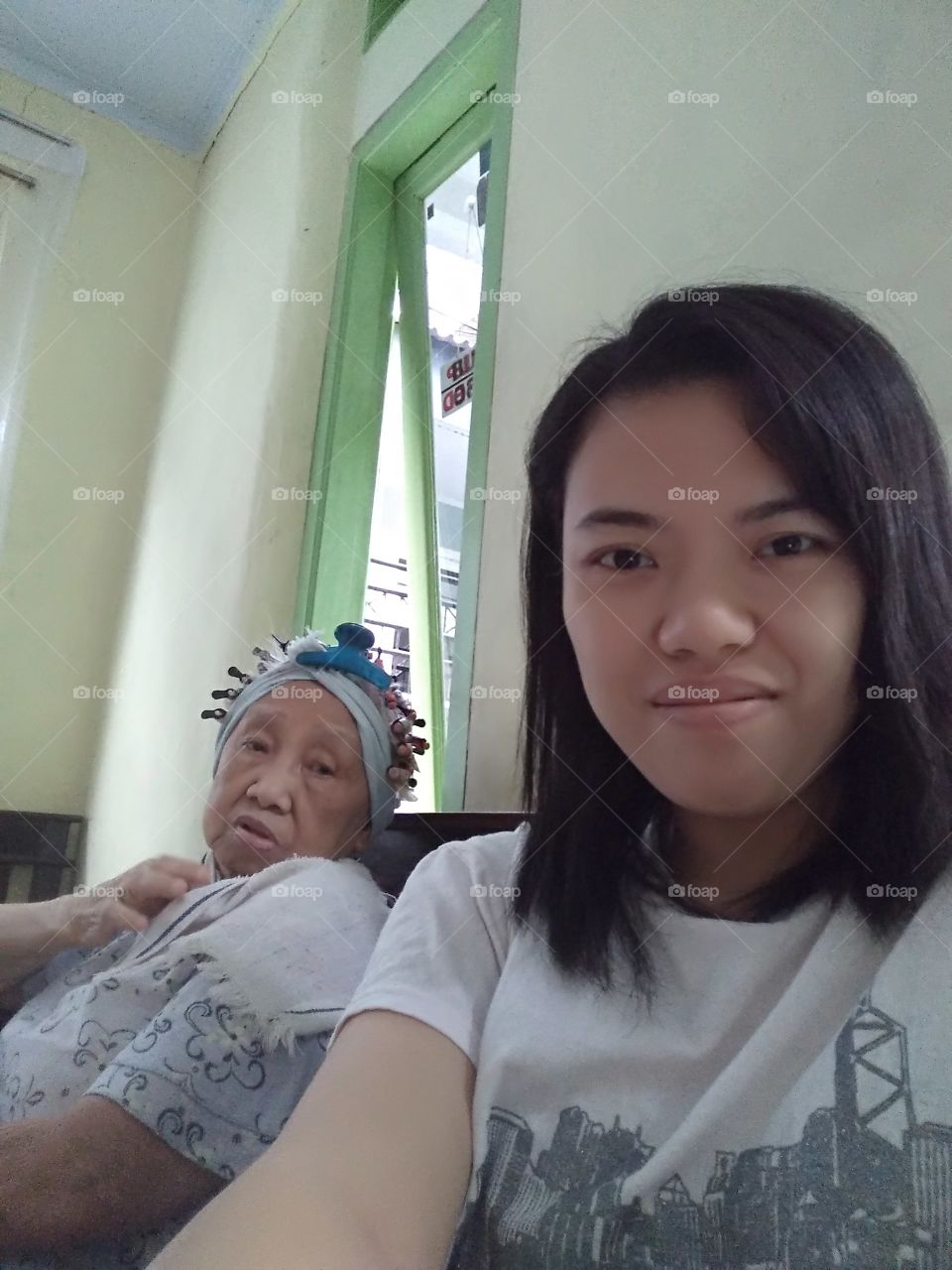 wefie with grandmother