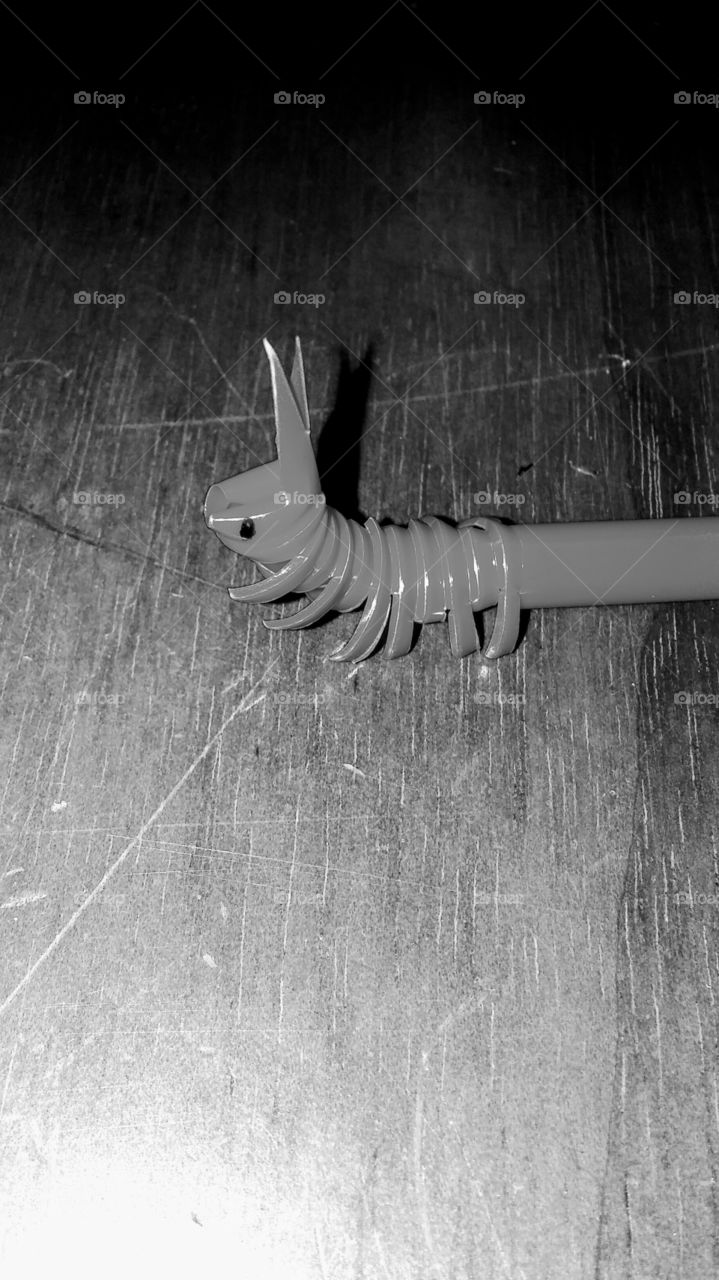 Conducting Straw Caterpillar in Monochrome