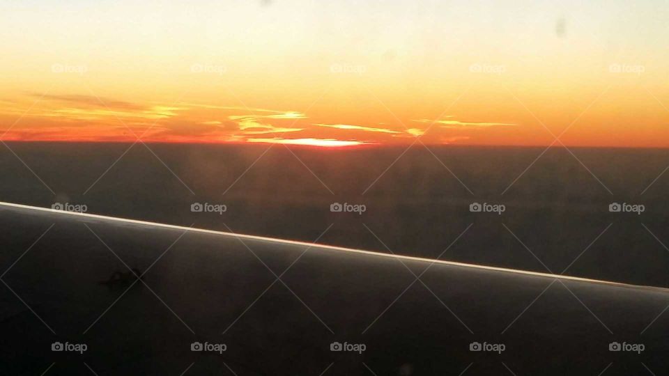 Sunset in the flight