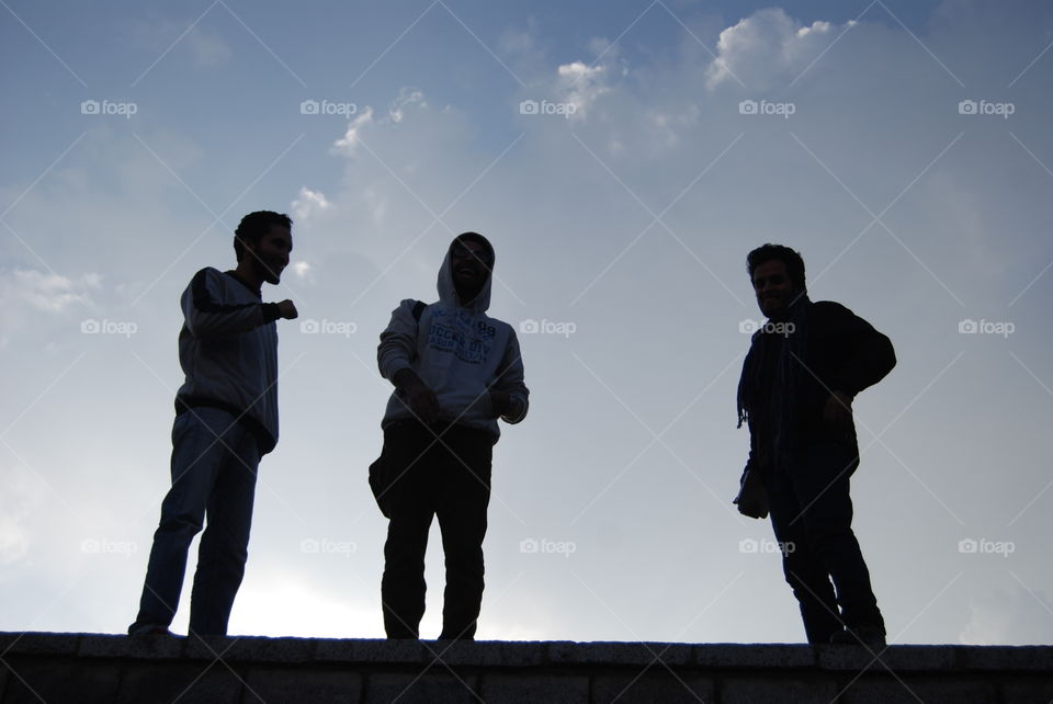 Silhouette, People, Man, Couple, Sky