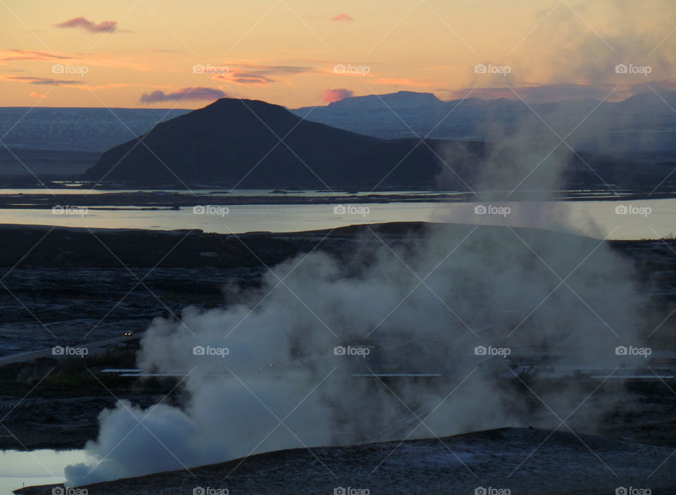 The Geothermal Area and the Lake of Myvatn, Iceland