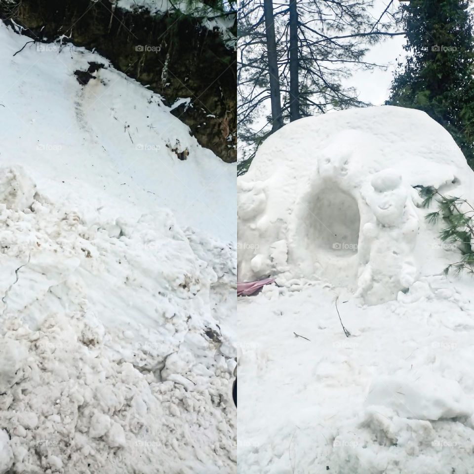 igloo make with snow