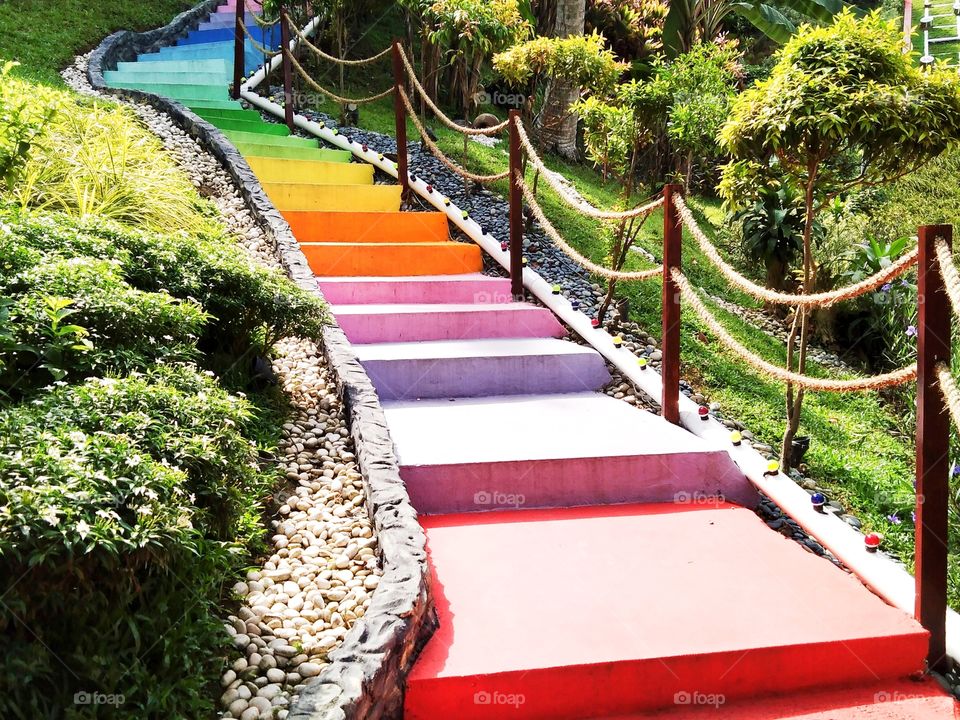 Rainbow staircase.