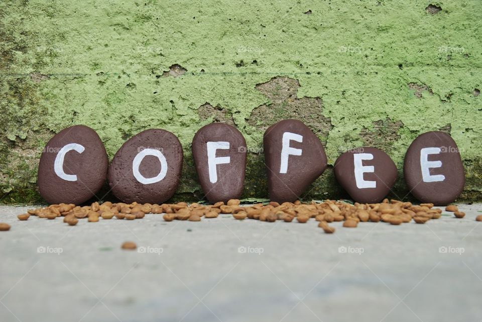 Coffee concept with stones