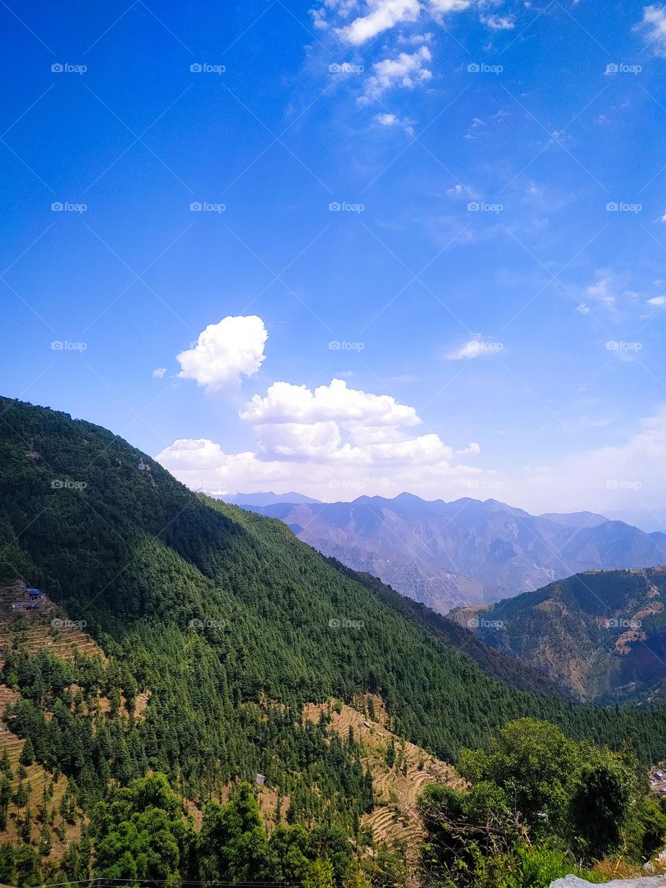 A amazing view of the mountains landscape with sky and clouds