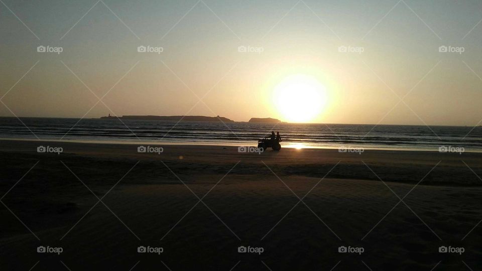 A trip of tourist near the beach at essaouira city in Morocco