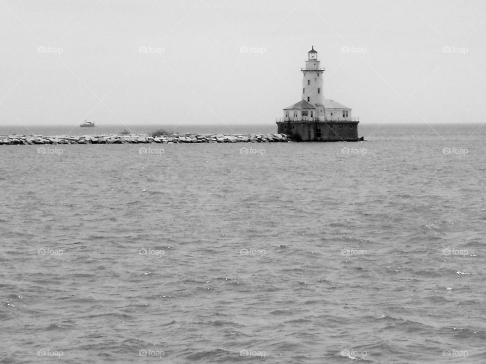 Lighthouse on Lake Michigan. Photo taken in Chicago.