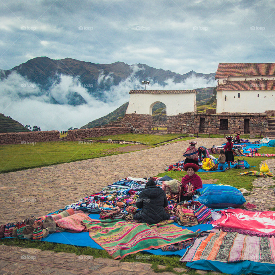 Market in Peru on a mountain