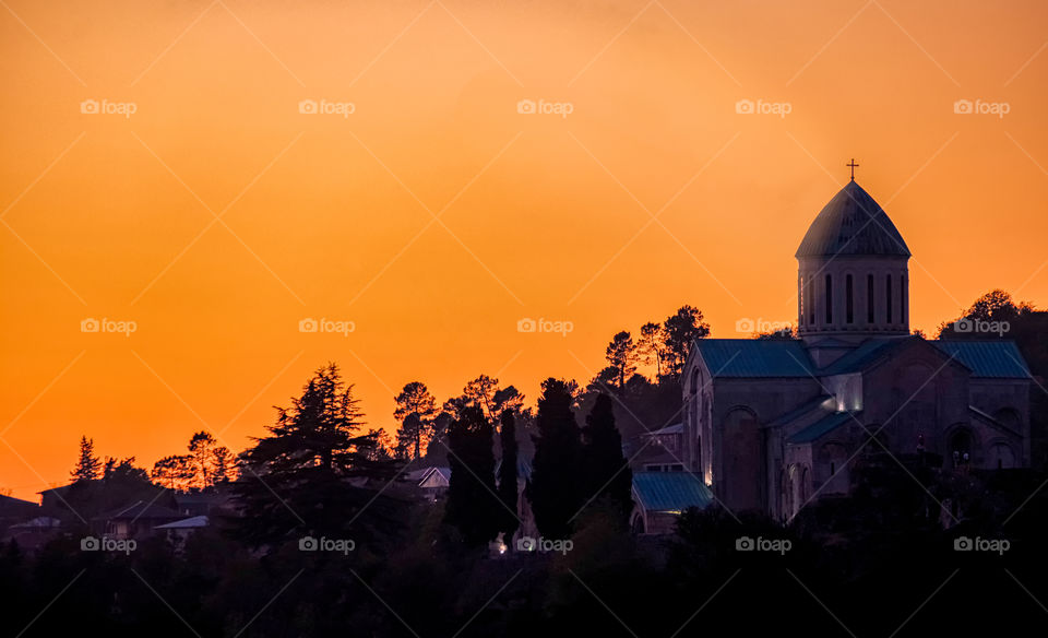 Beautiful twilight scene of city in Georgia
