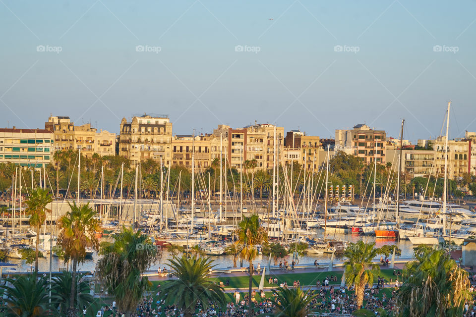 View of harbour in barcelona