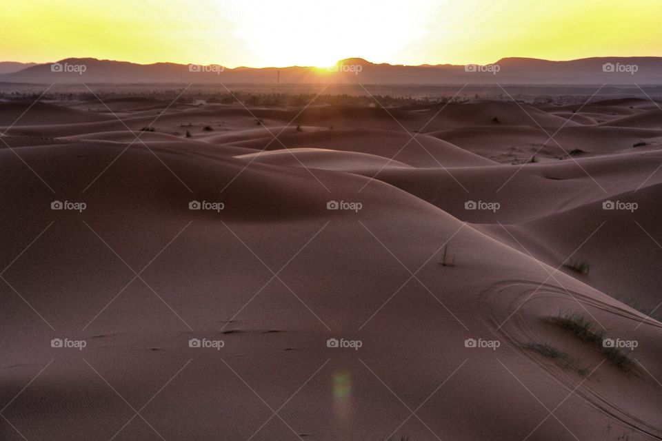 Sahara Desert Sun down . Sahara Desert Sun down 