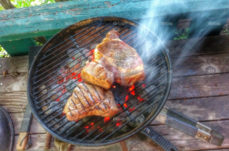 Steaks on the grill