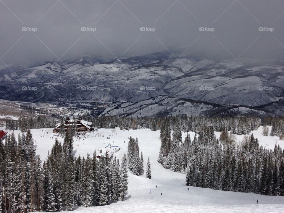 View of snowy mountains 