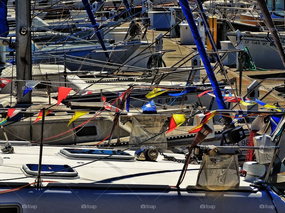 Sailboats in a marina