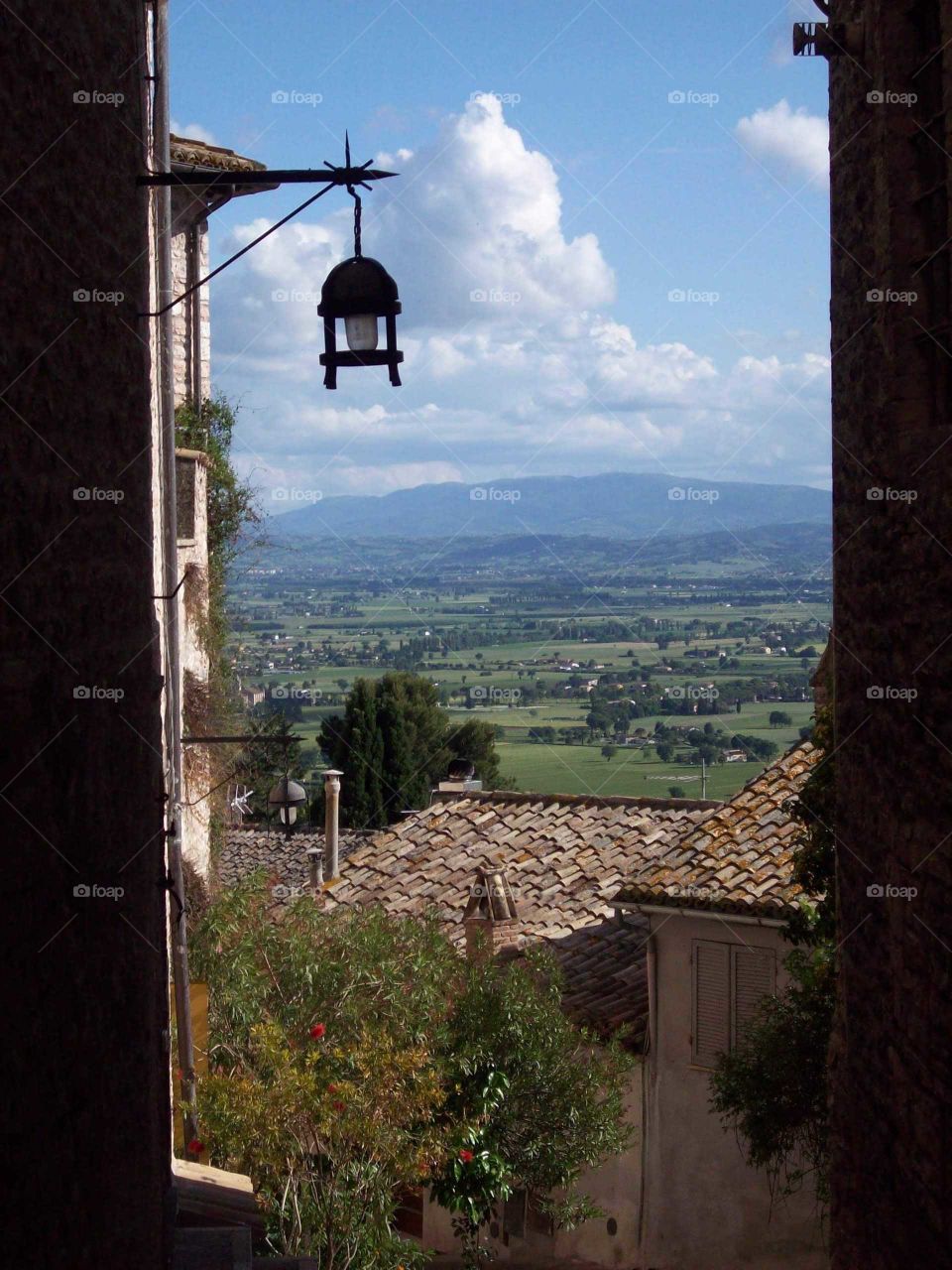 Italian countryside through a doorway