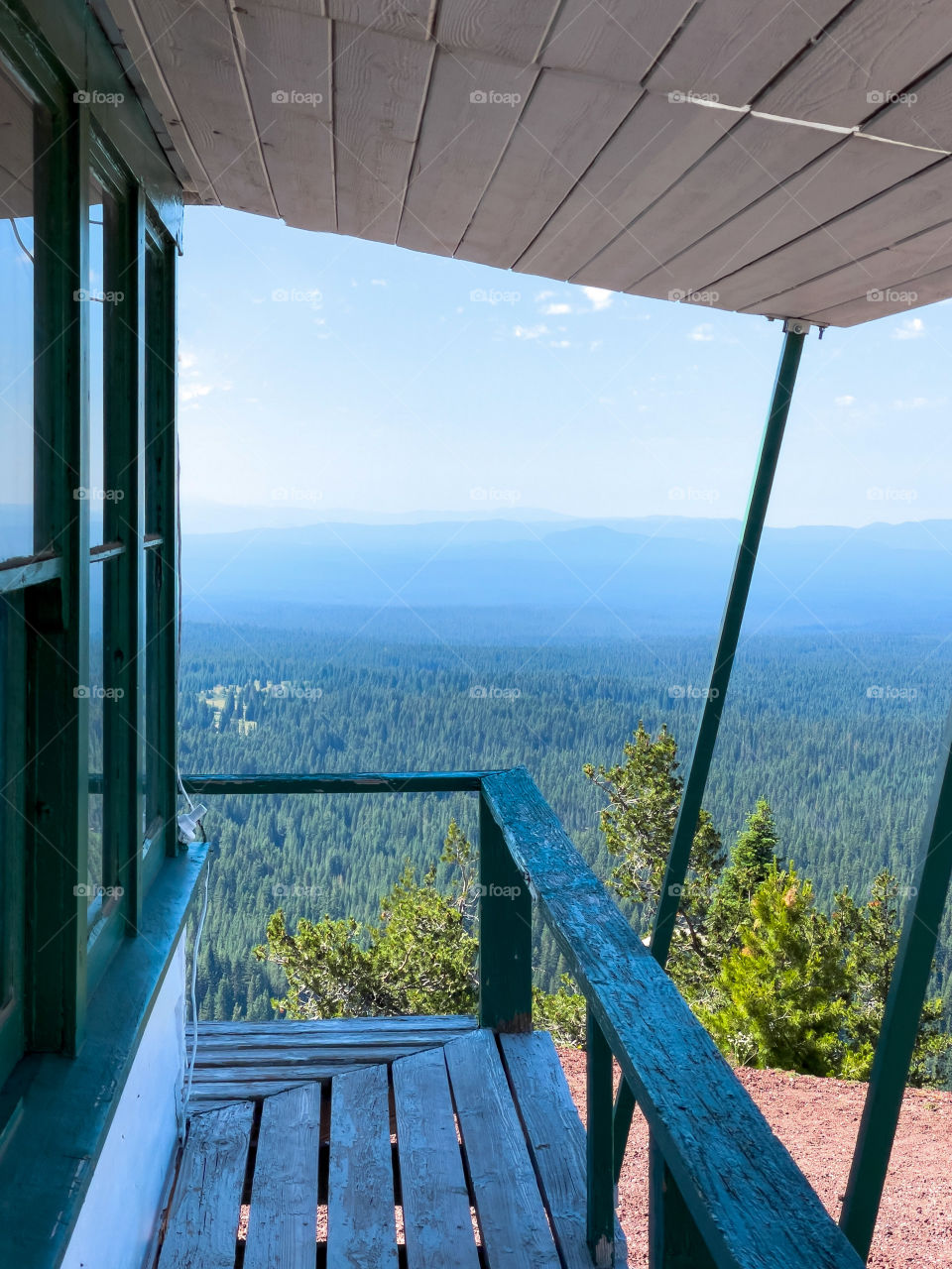 Window view from the hut on little mount Hoffman in California. 